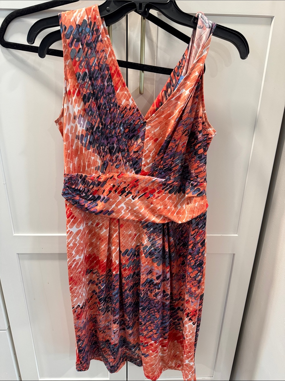 Simply Vera Vera Wang Orange & Purple Abstract Midi Dress